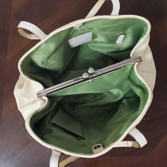 Authentic Coach Monogrammed Kiss Lock Purse - Picture 3 of 4